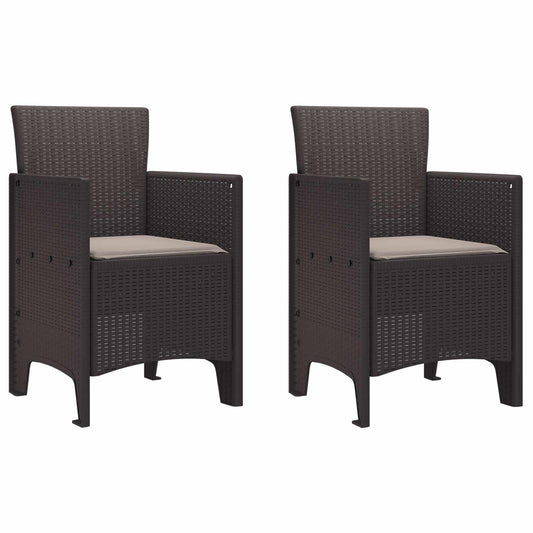 Kerti Szék párnával 2 pcs Barna 53 x 49 x 85 cm Polipropilén