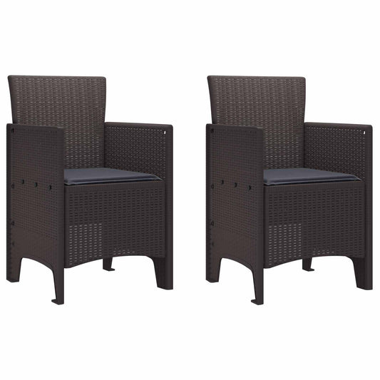 Kerti Szék párnával 2 pcs Barna 53 x 49 x 85 cm Polipropilén