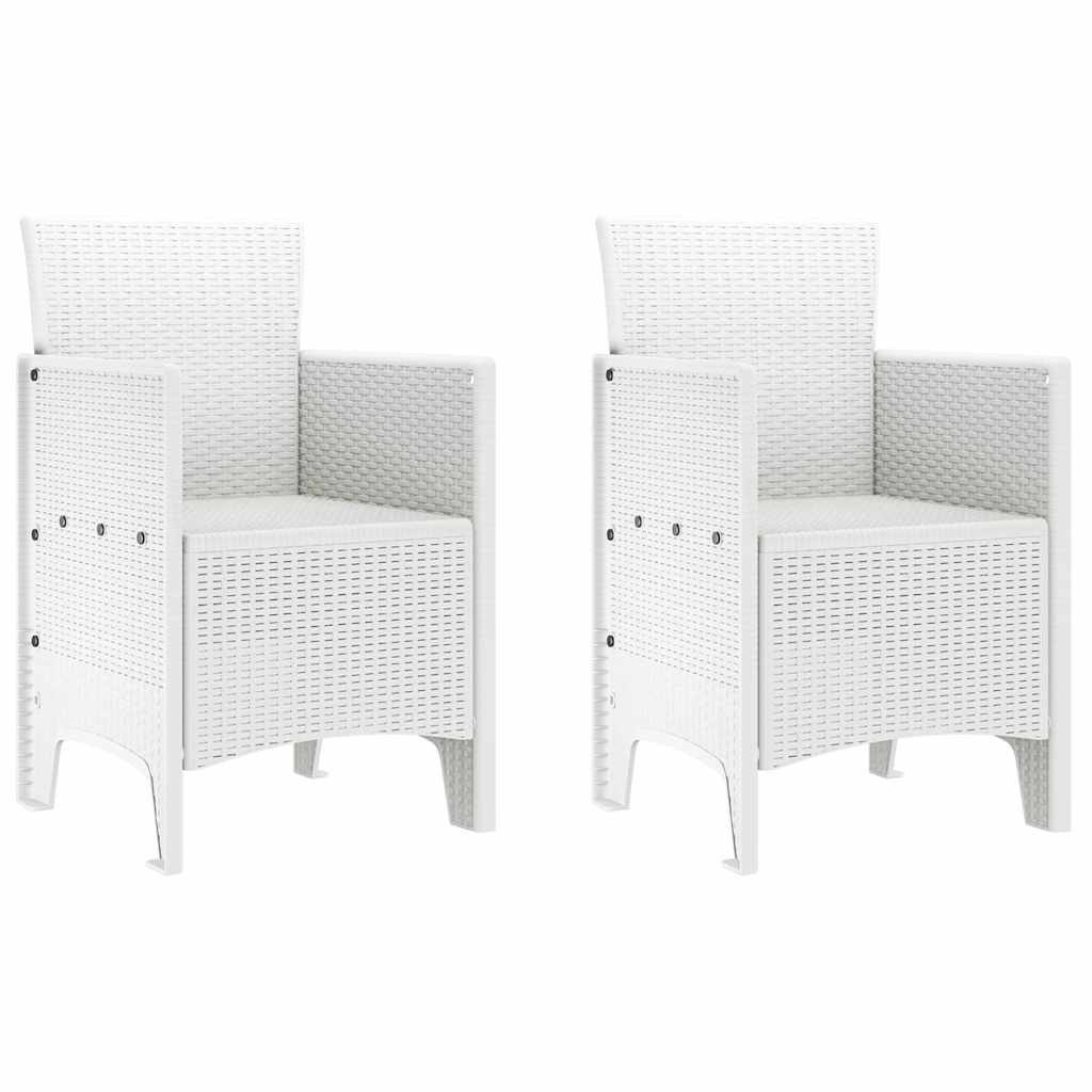 Kerti Szék párnával 2 pcs Fehér 53 x 49 x 85 cm Polipropilén