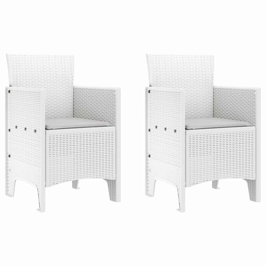 Kerti Szék párnával 2 pcs Fehér 53 x 49 x 85 cm Polipropilén