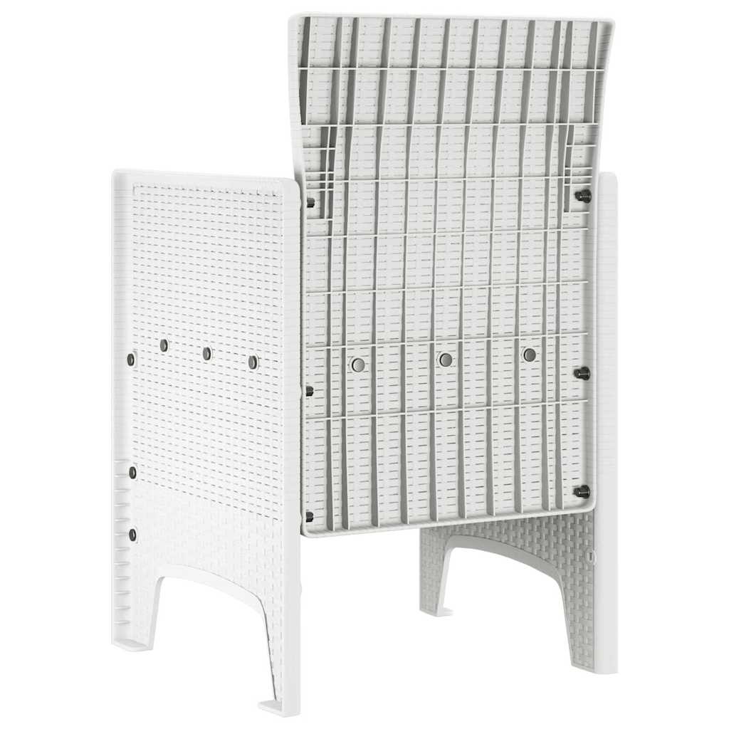 Kerti Szék párnával 2 pcs Fehér 53 x 49 x 85 cm Polipropilén