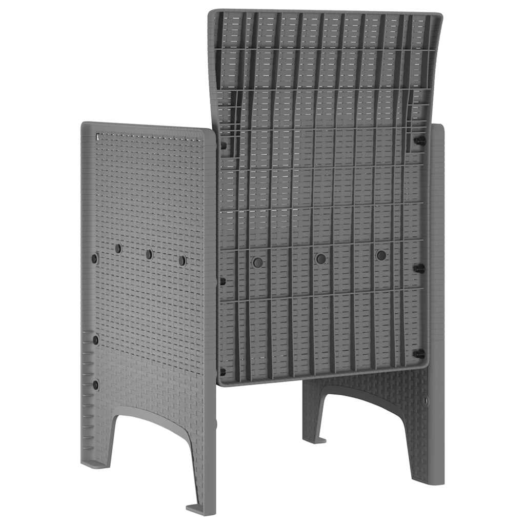 Kerti Szék 2 pcs Világosszürke 53 x 49 x 85 cm Polipropilén