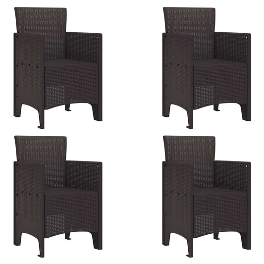 Kerti Szék párnával 4 pcs Barna 53 x 49 x 85 cm Polipropilén