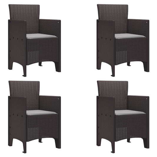 Kerti Szék párnával 4 pcs Barna 53 x 49 x 85 cm Polipropilén