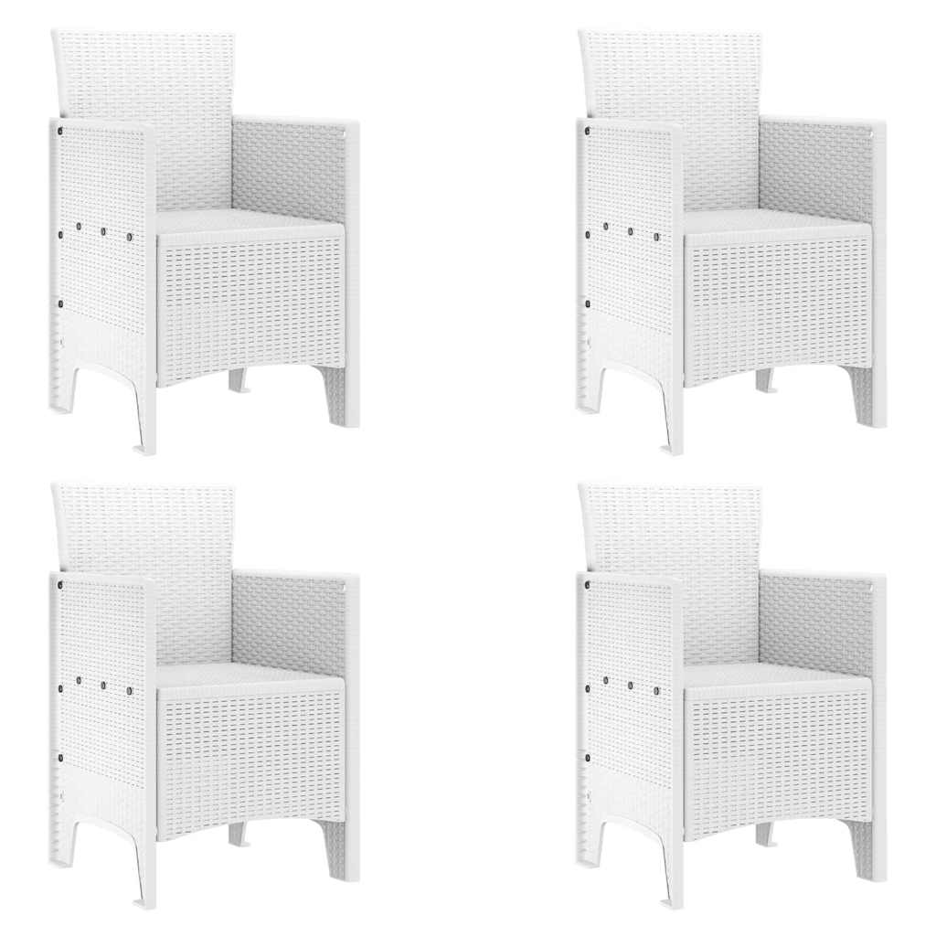 Kerti Szék párnával 4 pcs Fehér 53 x 49 x 85 cm Polipropilén