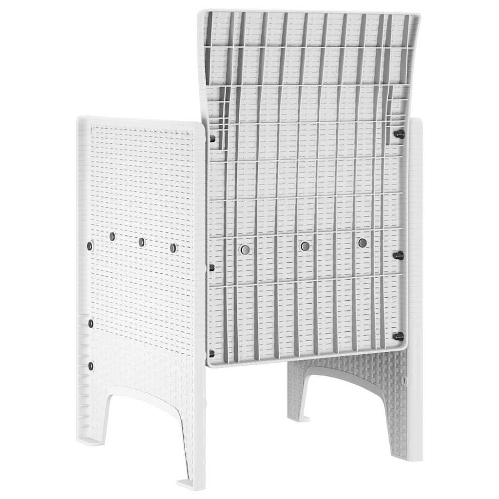 Kerti Szék párnával 4 pcs Fehér 53 x 49 x 85 cm Polipropilén