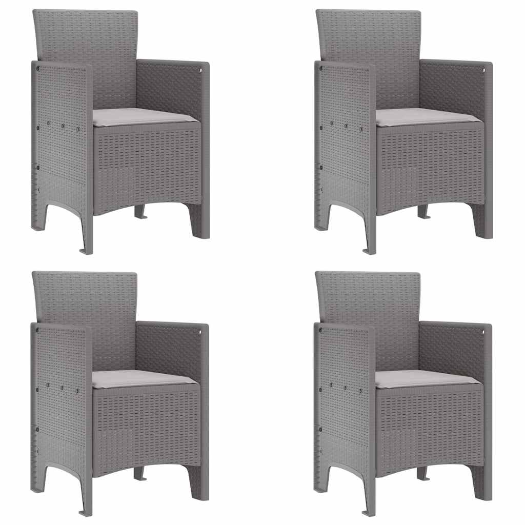 Kerti Szék 4 pcs Világosszürke 53 x 49 x 85 cm Polipropilén