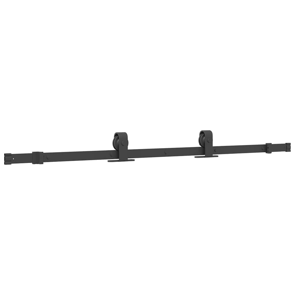 fekete ESG üveg tolóajtó fémszerelvény-szettel 76x205 cm