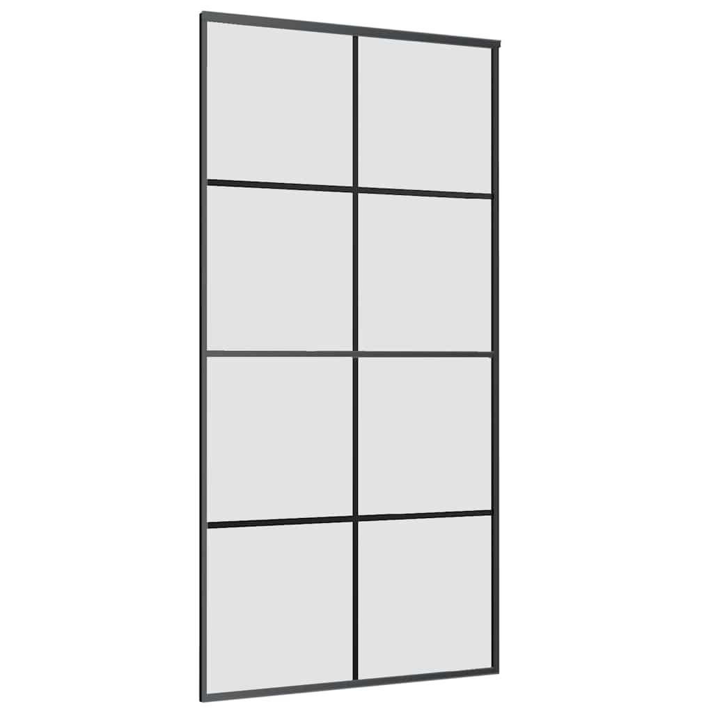 fekete ESG üveg tolóajtó fémszerelvény-szettel 102,5x205 cm