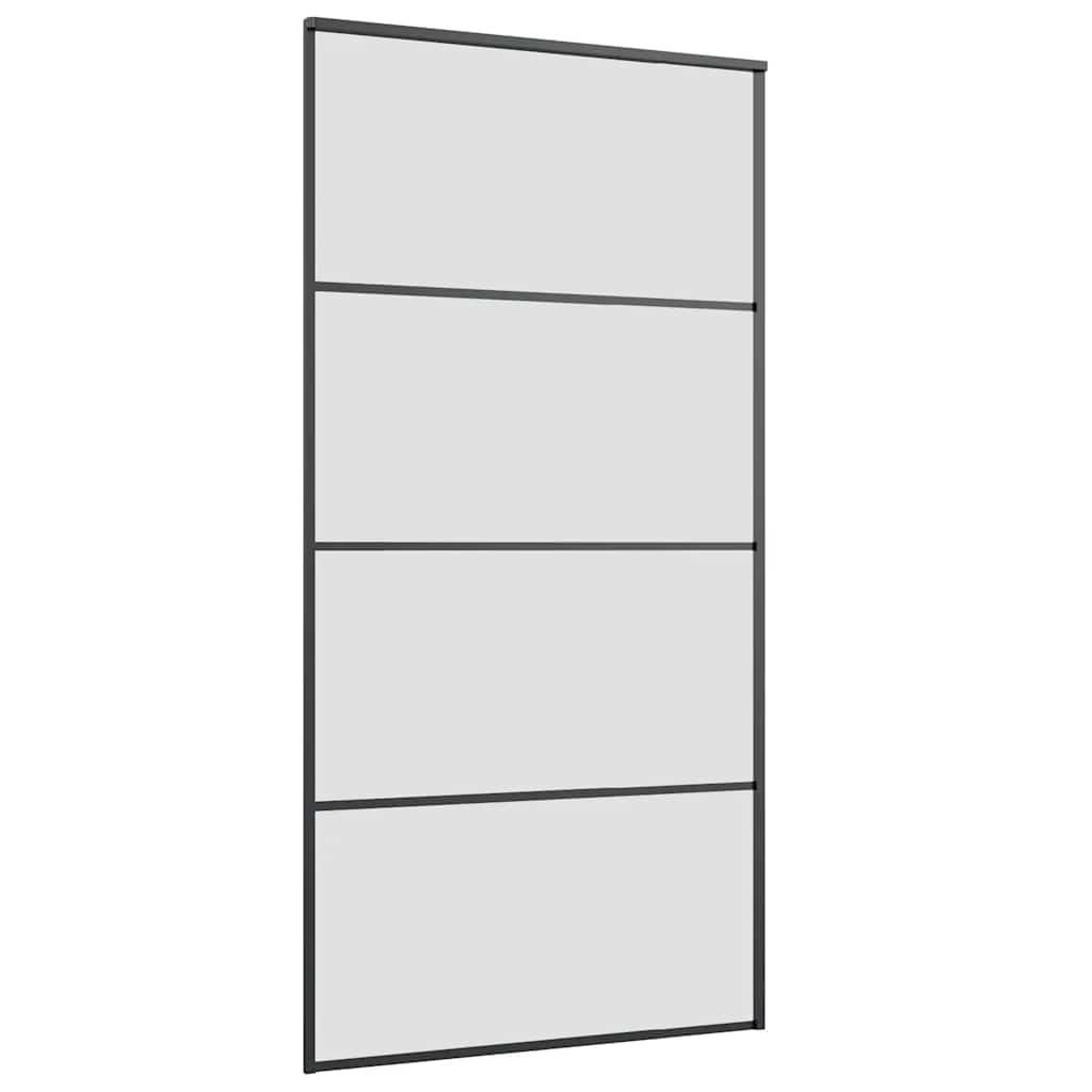 fekete ESG üveg tolóajtó fémszerelvény-szettel 102,5x205 cm