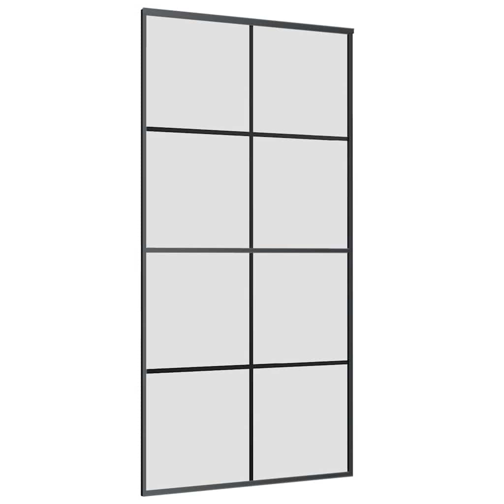 fekete ESG üveg tolóajtó fémszerelvény-szettel 102,5x205 cm