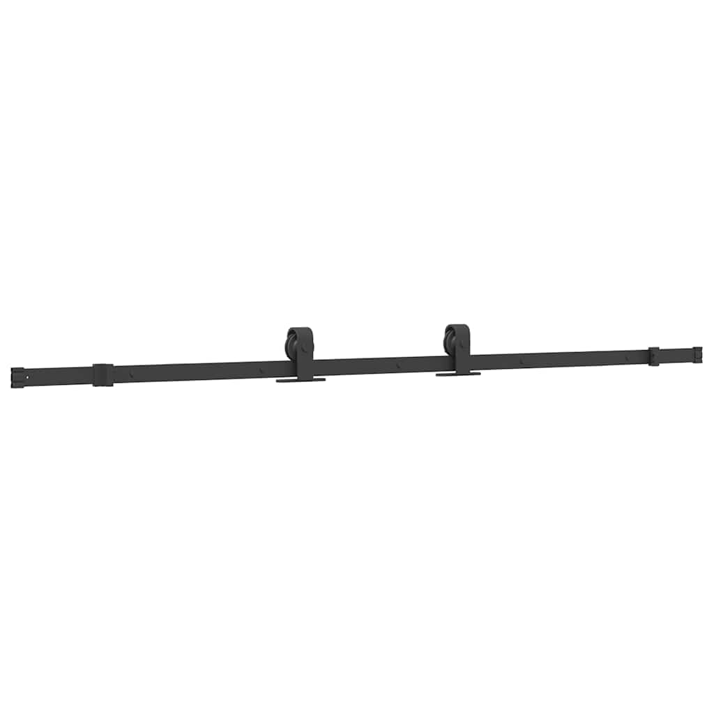 fekete ESG üveg tolóajtó fémszerelvény-szettel 90x205 cm