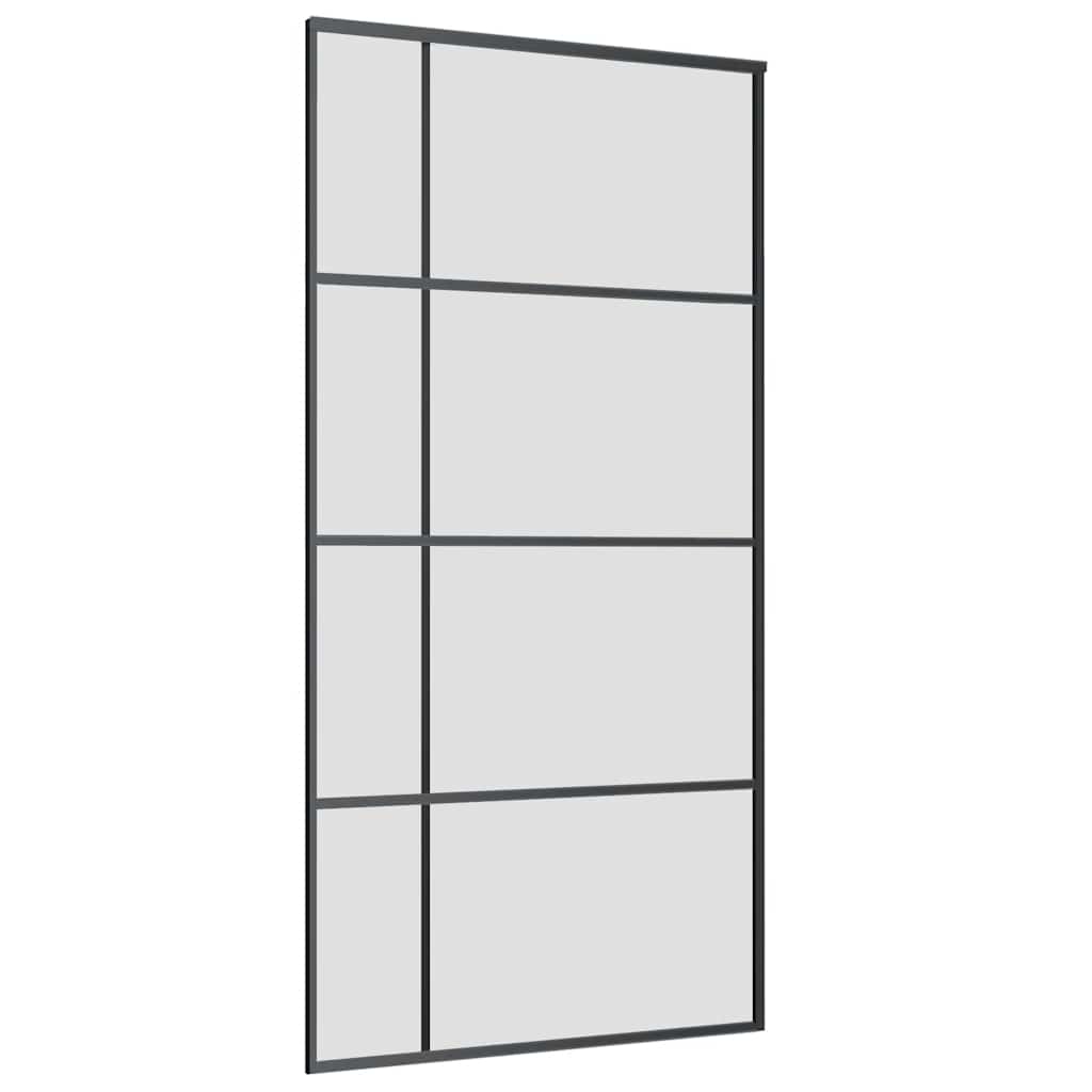 fekete ESG üveg tolóajtó fémszerelvény-szettel 102,5x205 cm