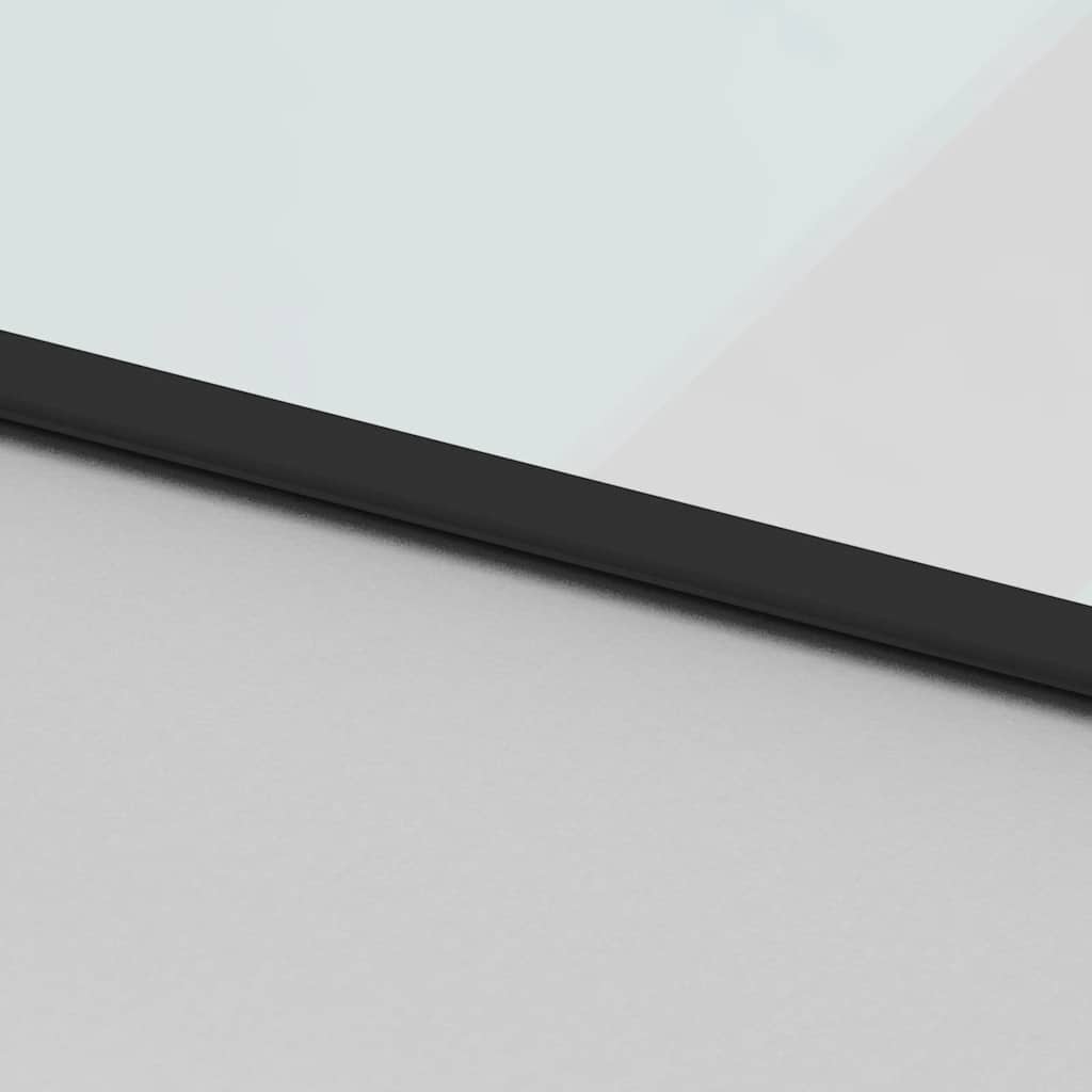 fekete edzett üveg tolóajtó fémszerelék szettel 90x205 cm