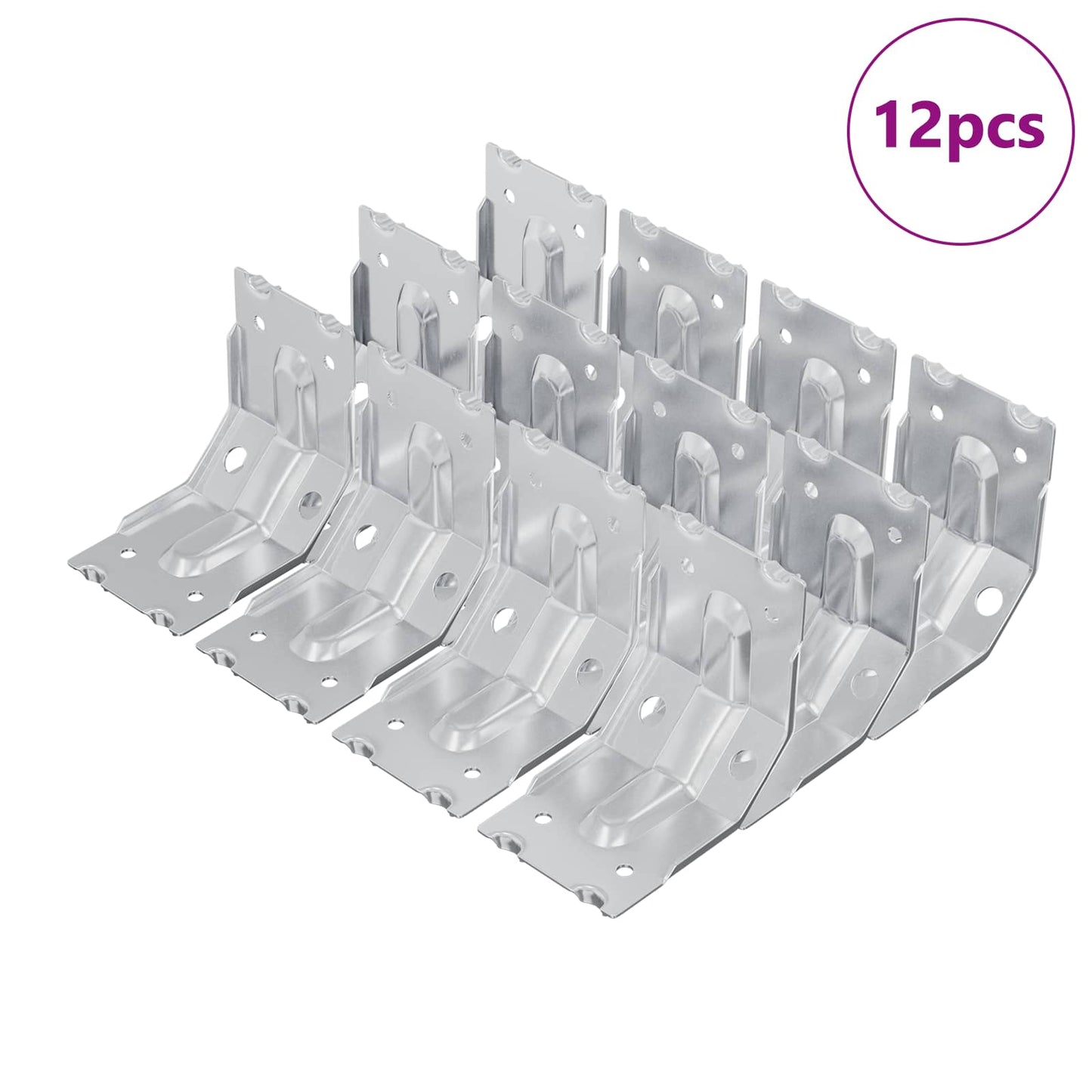 Konzol 12 pcs Horganyzott 106 x 55 x 1,5mm Acél