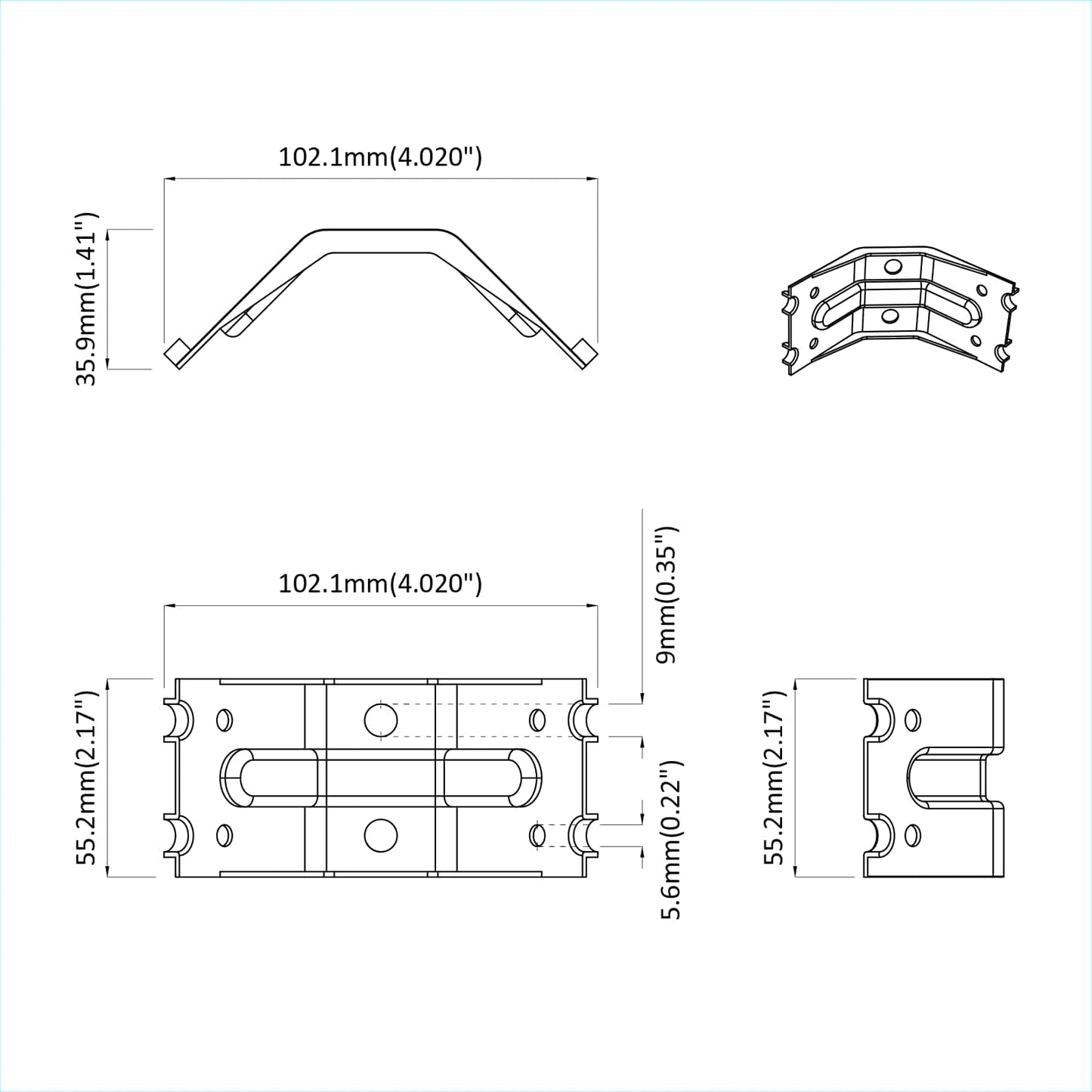 Konzol 212 pcs Horganyzott 106 x 55 x 1,5mm Acél