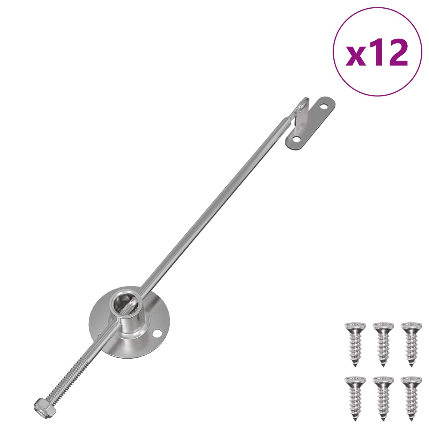 Húzó Rúd Zsanér 12 pcs Ezüst 190 mm Fém