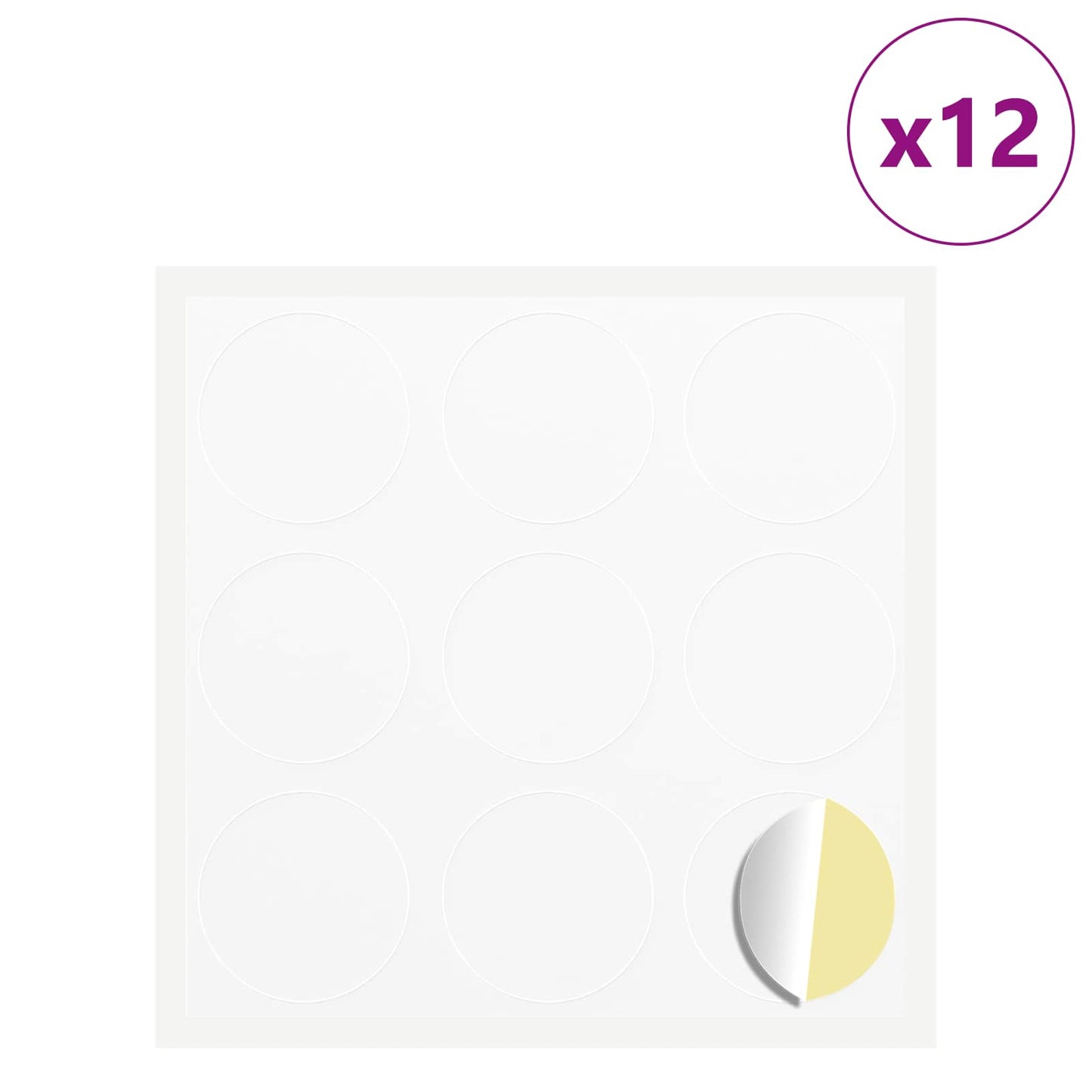 Matrica 12 pcs Fehér Ø 20 x 0,5 mm Papír