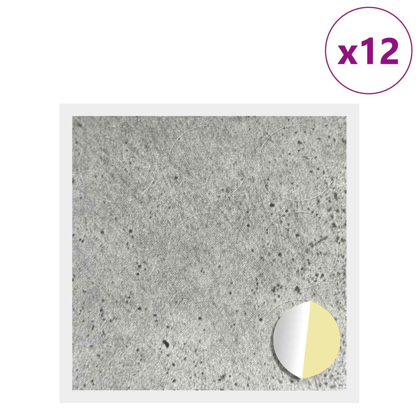 Öntapadó csavar borító 12 pcs Beton Szürke Ø 20 x 0,5 mm