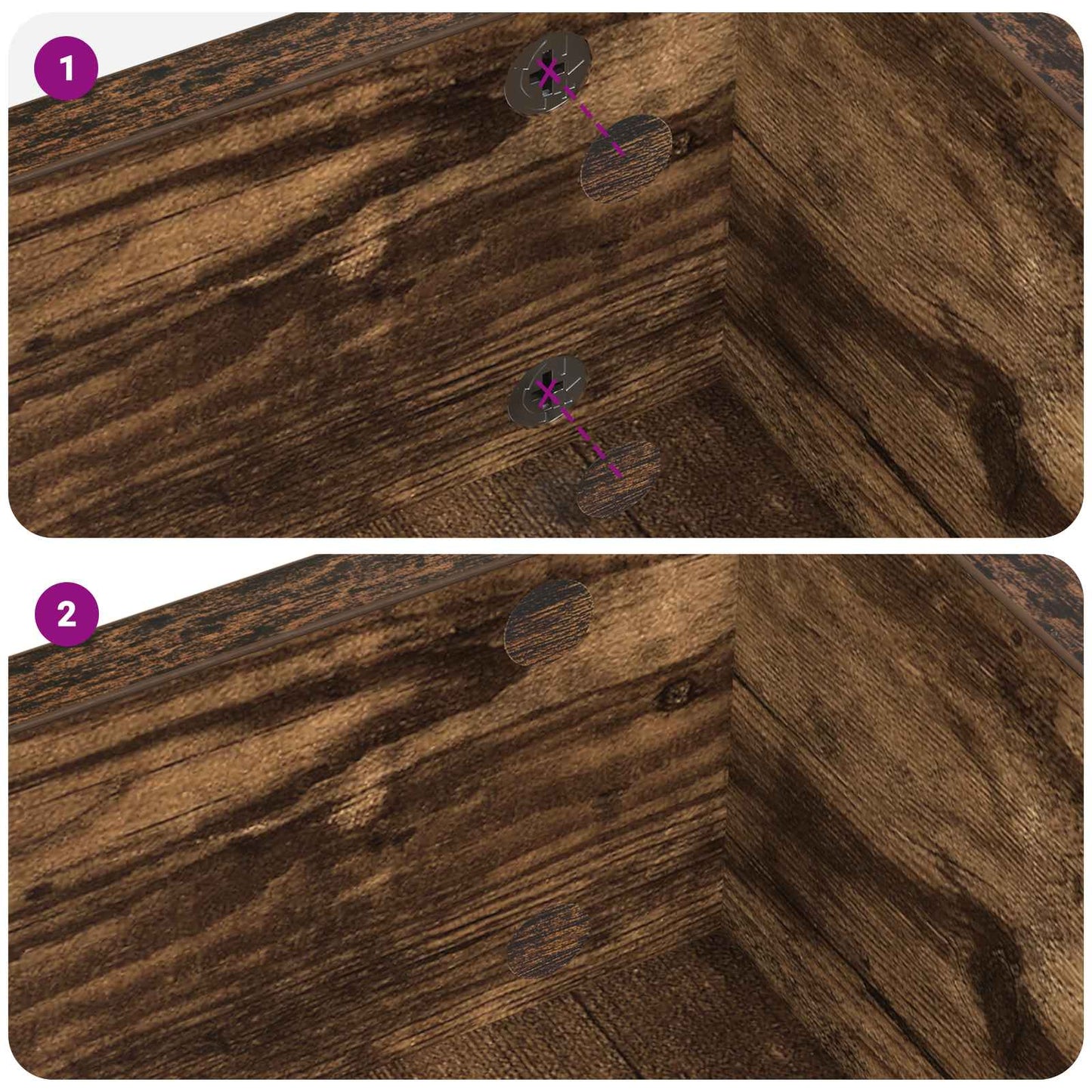 Öntapadó csavar borító 12 pcs Füstölt tölgy Ø 20 x 0,5 mm