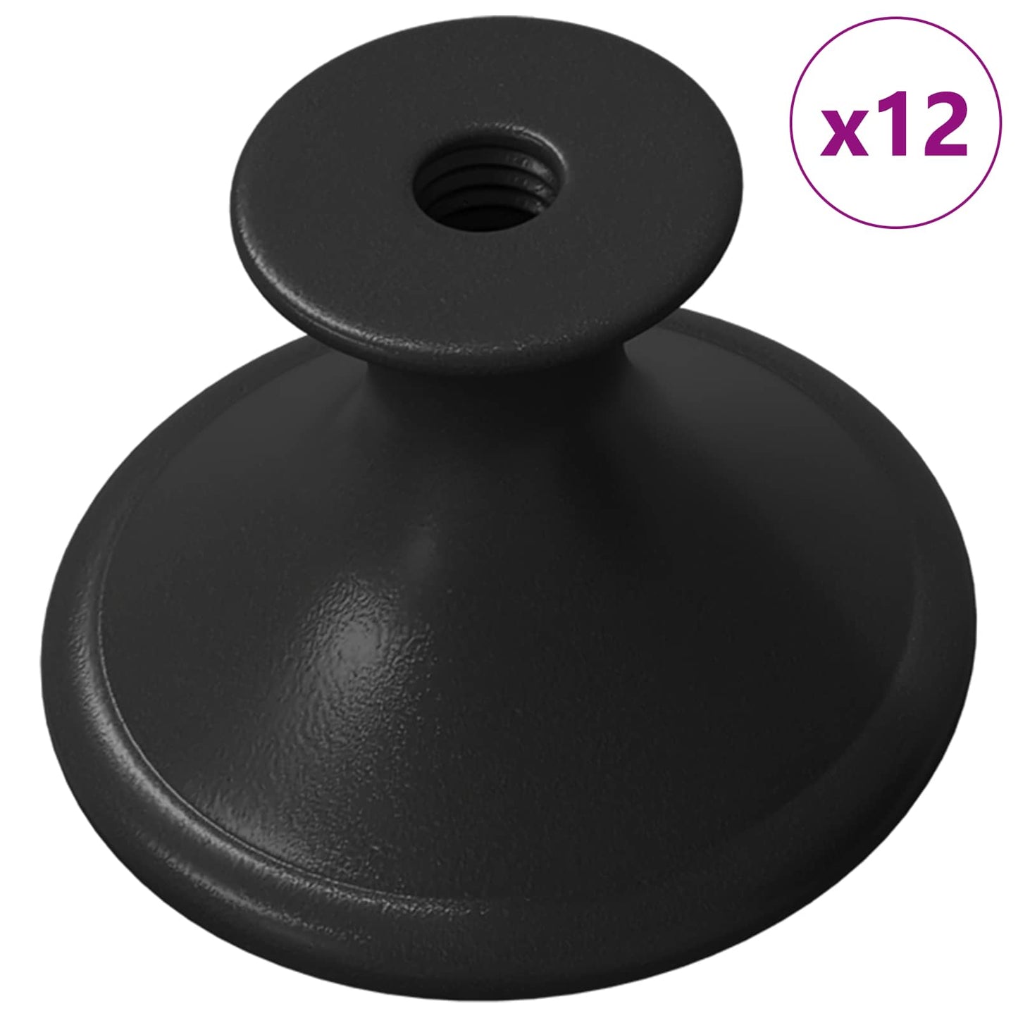 Fogantyú 12 pcs Fekete Ø30 mm Alumínium