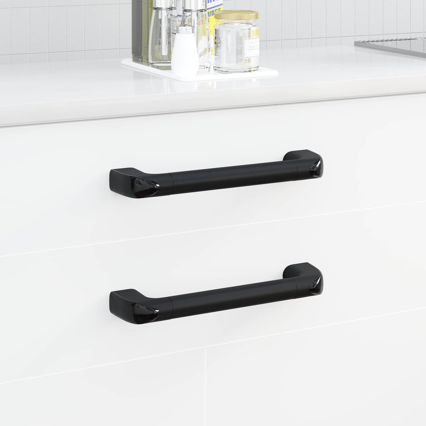 Fogantyú Egyszínű 2 pcs Fekete 380 x 34 x 85 mm Alumínium és PP