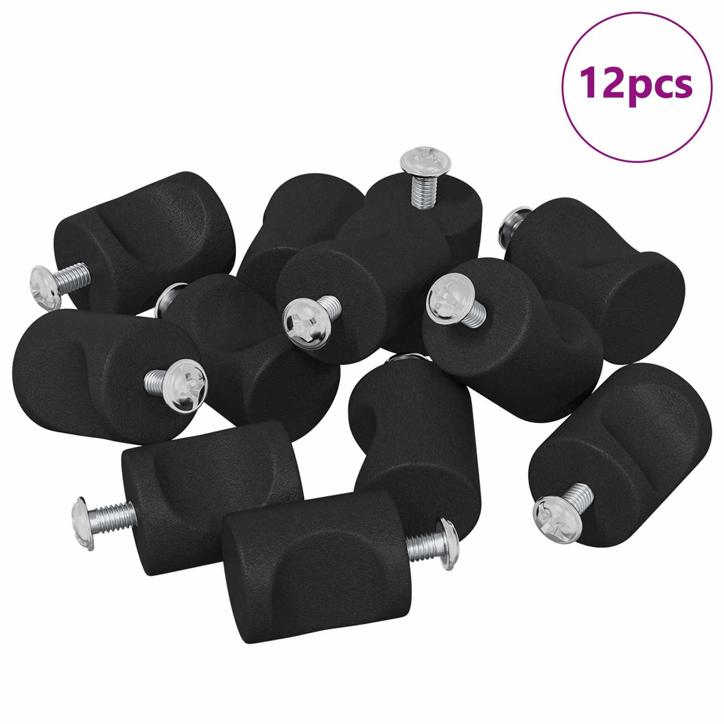 Szekrény Gomb 12 pcs Fekete 18 x 23 mm Vas