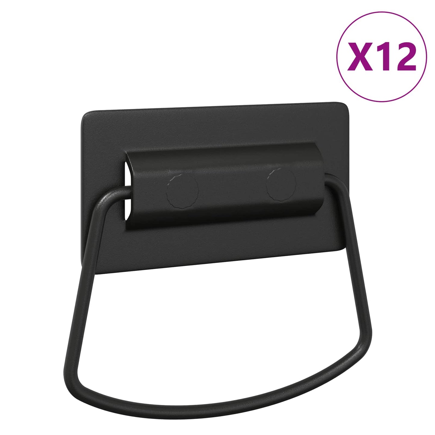 Szekrény Fogantyúk 12 db Fekete 85 x 45 mm Fém