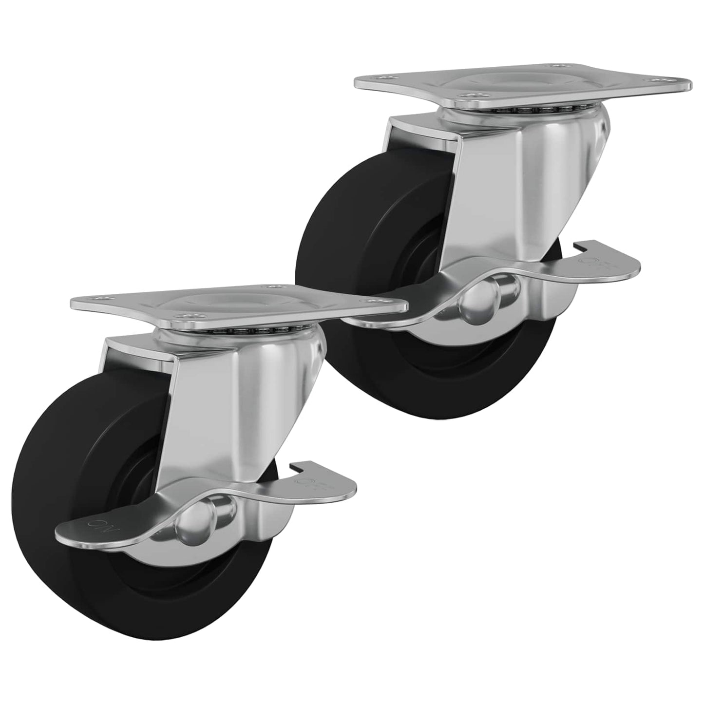 Kerekek 2 pcs Fekete és ezüst 50,7 x 50,7 x 24,4 mm