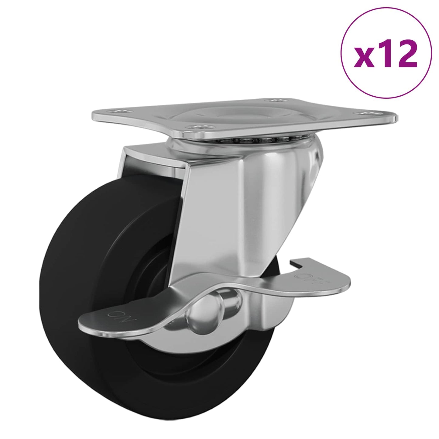 Kerekek 12 pcs Fekete és ezüst 50,7 x 50,7 x 24,4 mm