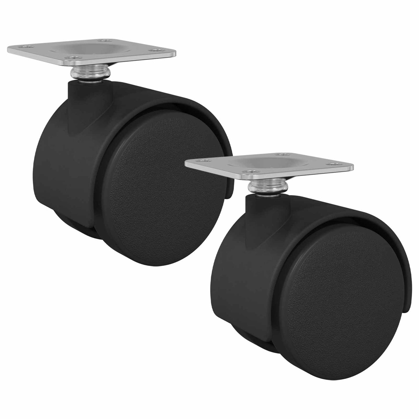 Forgó kerék 2 pcs Fekete 39,5 x 39,5 x 37,8 mm Vas és PP