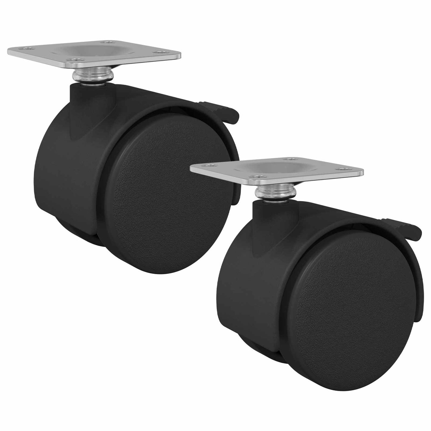 Kerekek 2 pcs Fekete 39,5 x 39,5 x 37,8 mm Vas és Polipropilén