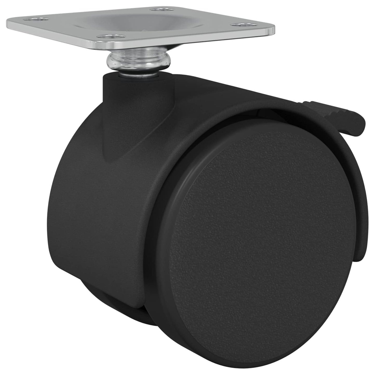 Kerekek 2 pcs Fekete 39,5 x 39,5 x 37,8 mm Vas és Polipropilén