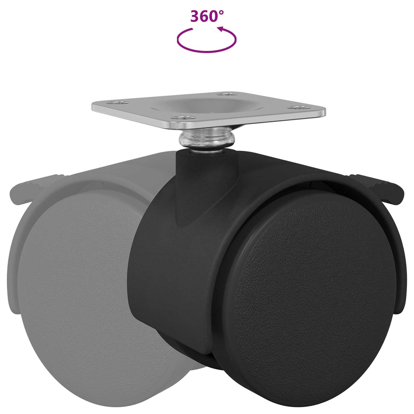 Kerekek 12 pcs Fekete 39,5 x 39,5 x 37,8 mm Vas és Polipropilén