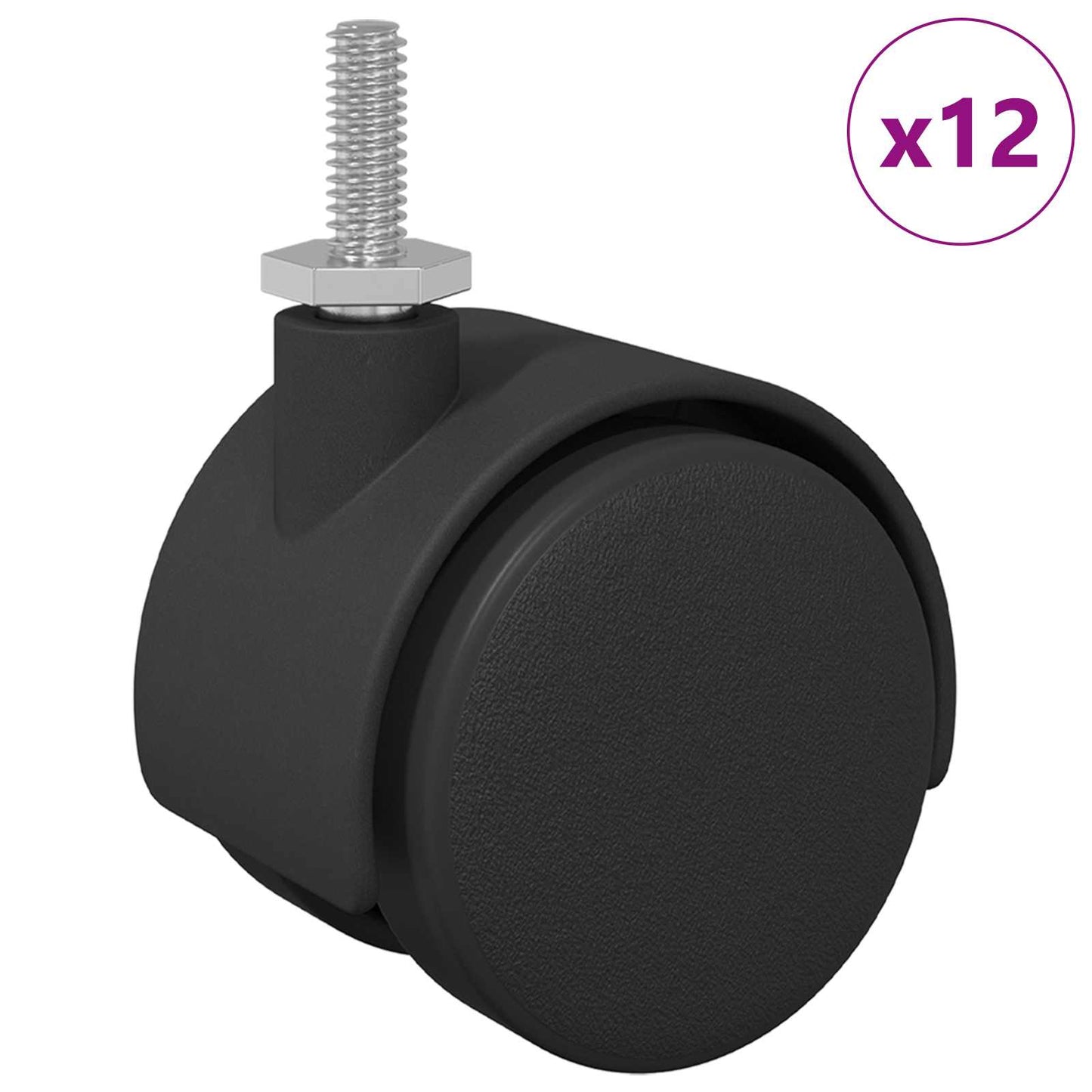 Kerekek 12 pcs Fekete és Ezüst 40,1 x 40,1 x 37,8 mm Vas és PP