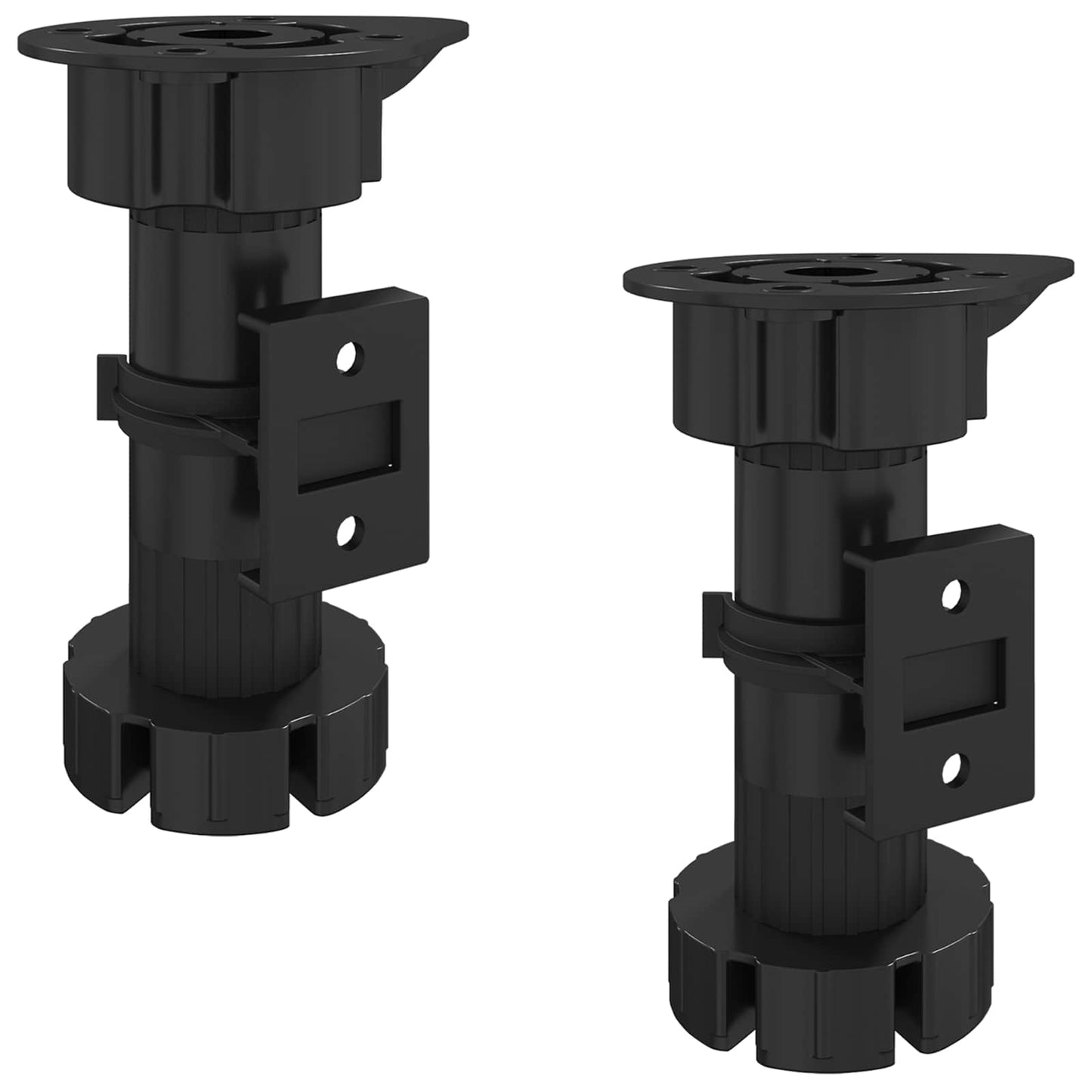 Bútor lábak Állítható 2 pcs Fekete 46 x 46 x 128 mm PP