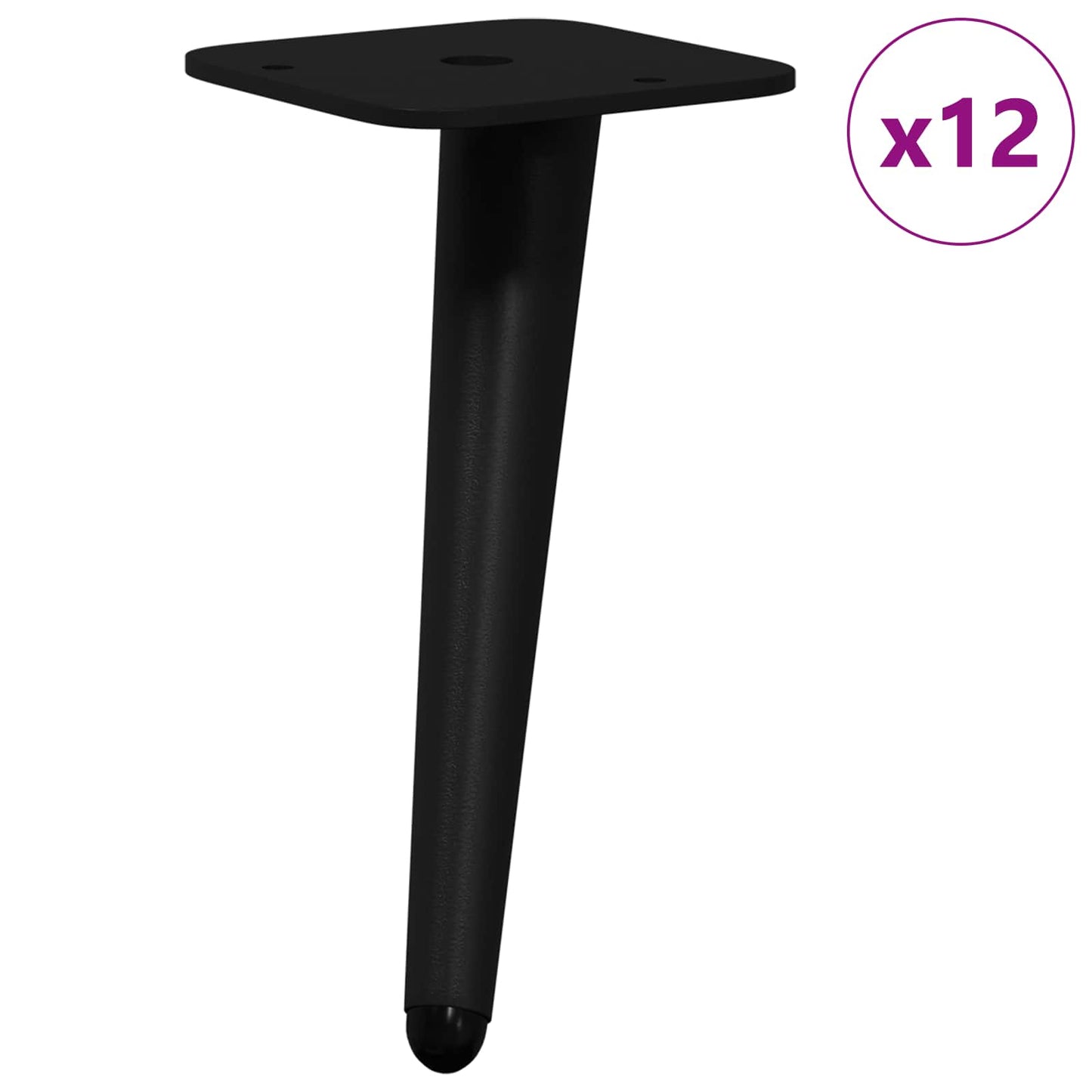 Álló Lábak 12 pcs Fekete 56 x 56 x 100 mm Vas