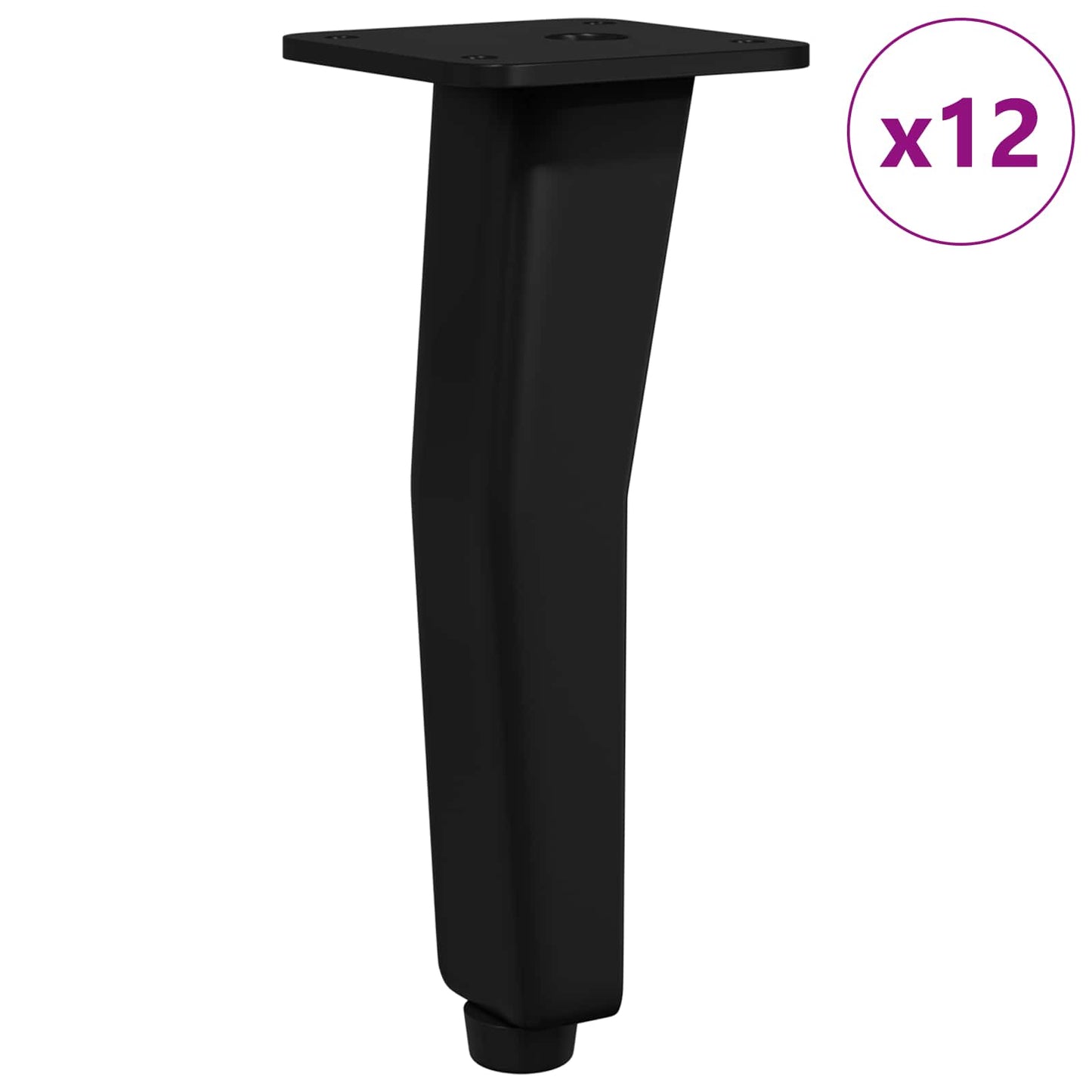 Álló Láb 12 pcs Fekete 40 x 40 x 100 mm Vas