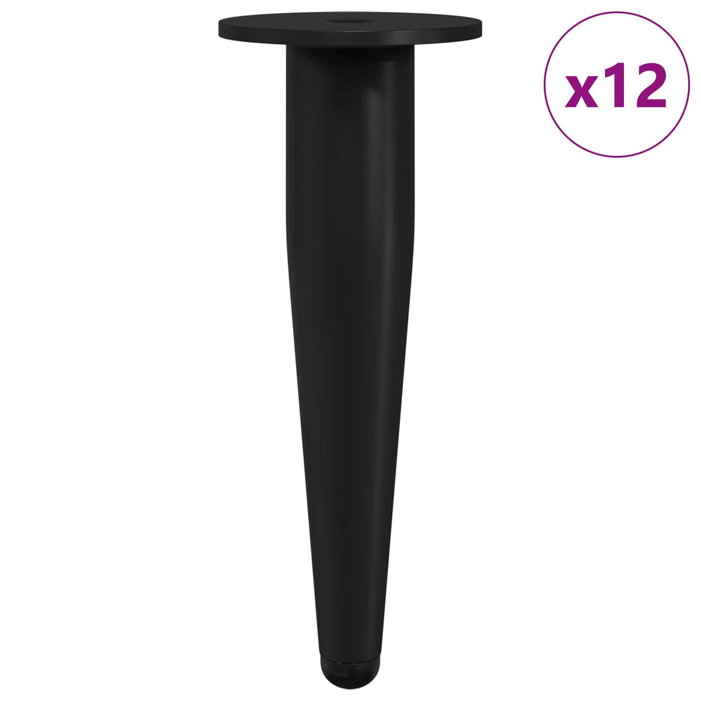 Bútor lábak 12 pcs Fekete Ø 40 x 98 mm Vas