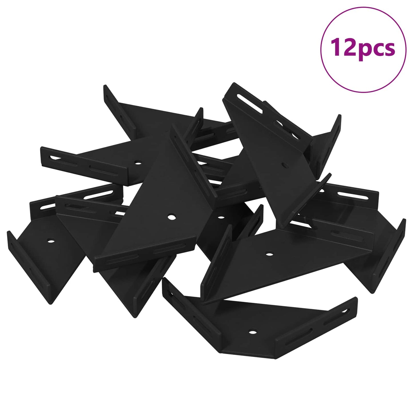 Sarok tartó 12 pcs Fekete 138,5 x 50,5 x 16 mm Vas