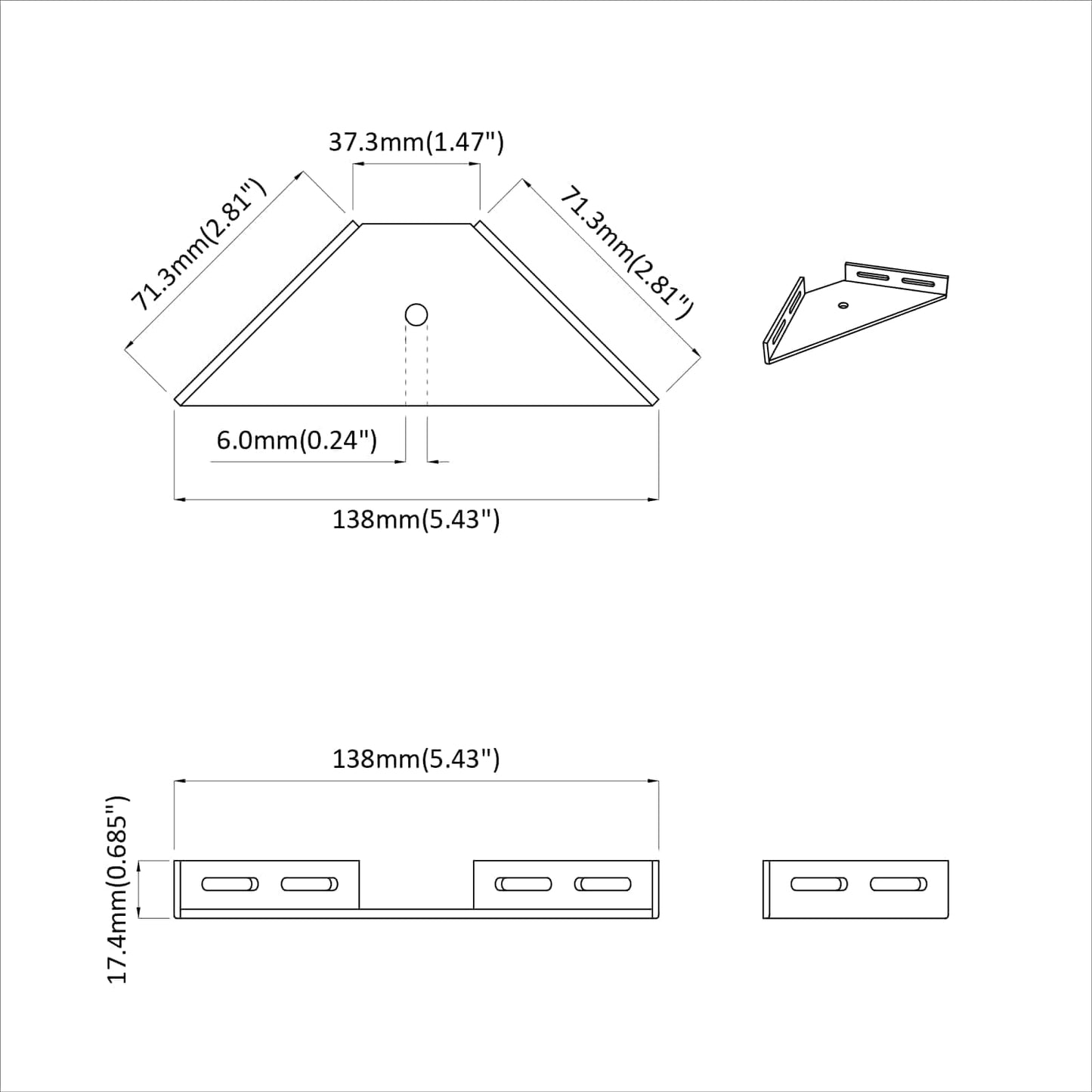 Sarok tartó 12 pcs Fekete 138,5 x 50,5 x 16 mm Vas