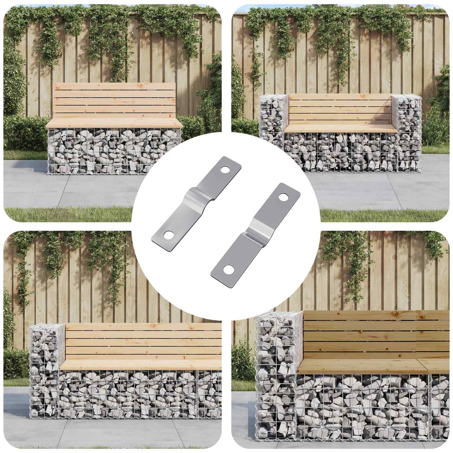 Ütközőlemez 2 pcs Ezüst 50 x 10 x 1,2 mm Vas