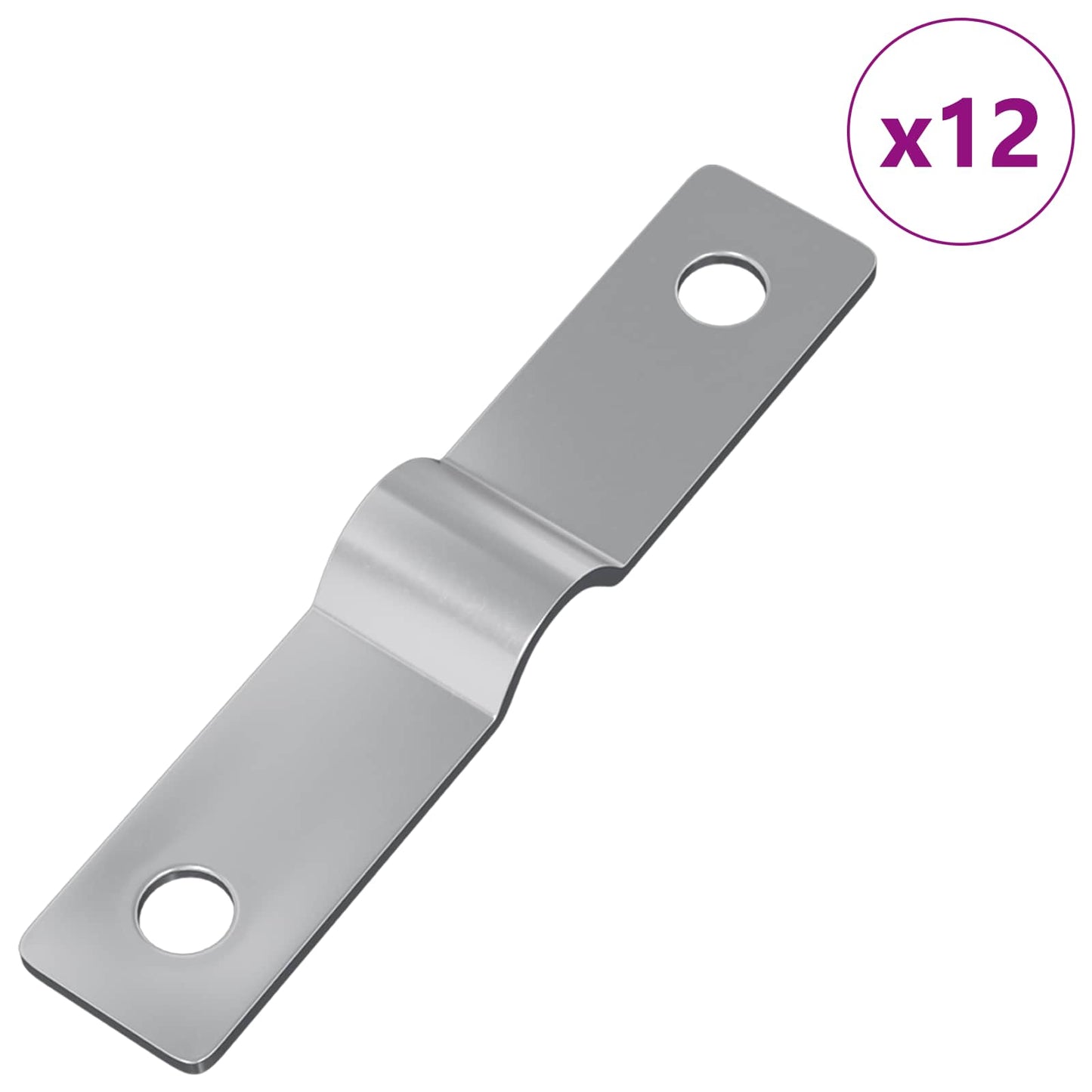 Ütközőlemez 12 pcs Ezüst 50 x 10 x 1,2 mm Vas