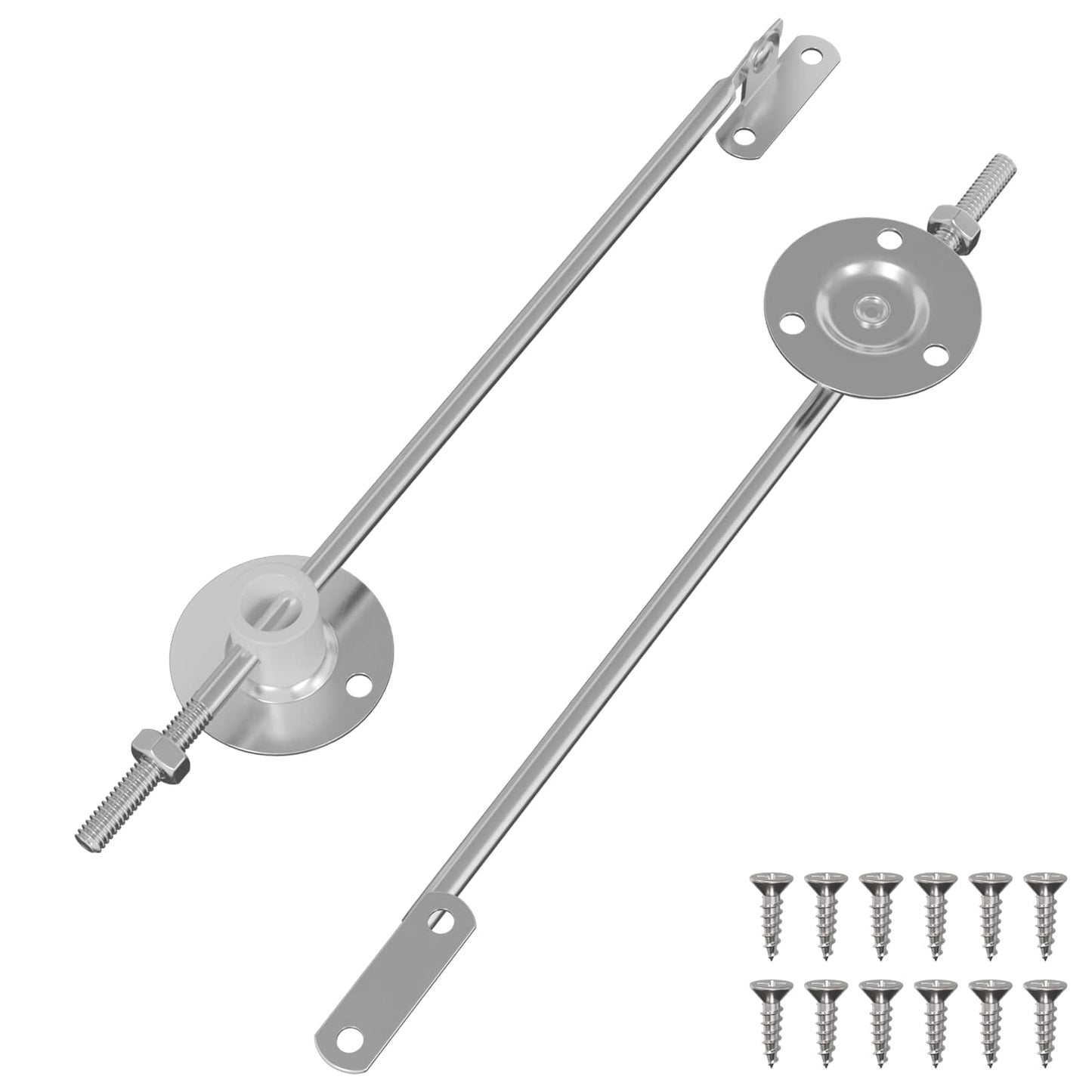 Fedél Támogató Zsanér 2 pcs Ezüst 194 x 36 x 18 mm Vas