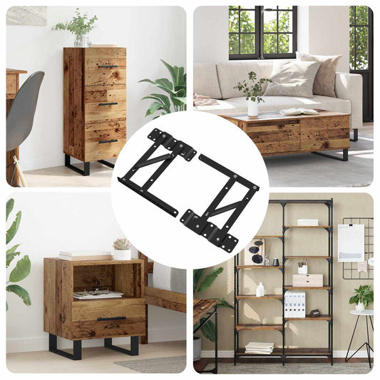 Ágyemelő mechanizmus 12 pcs Fekete 340 x 95 x 40 mm Vas
