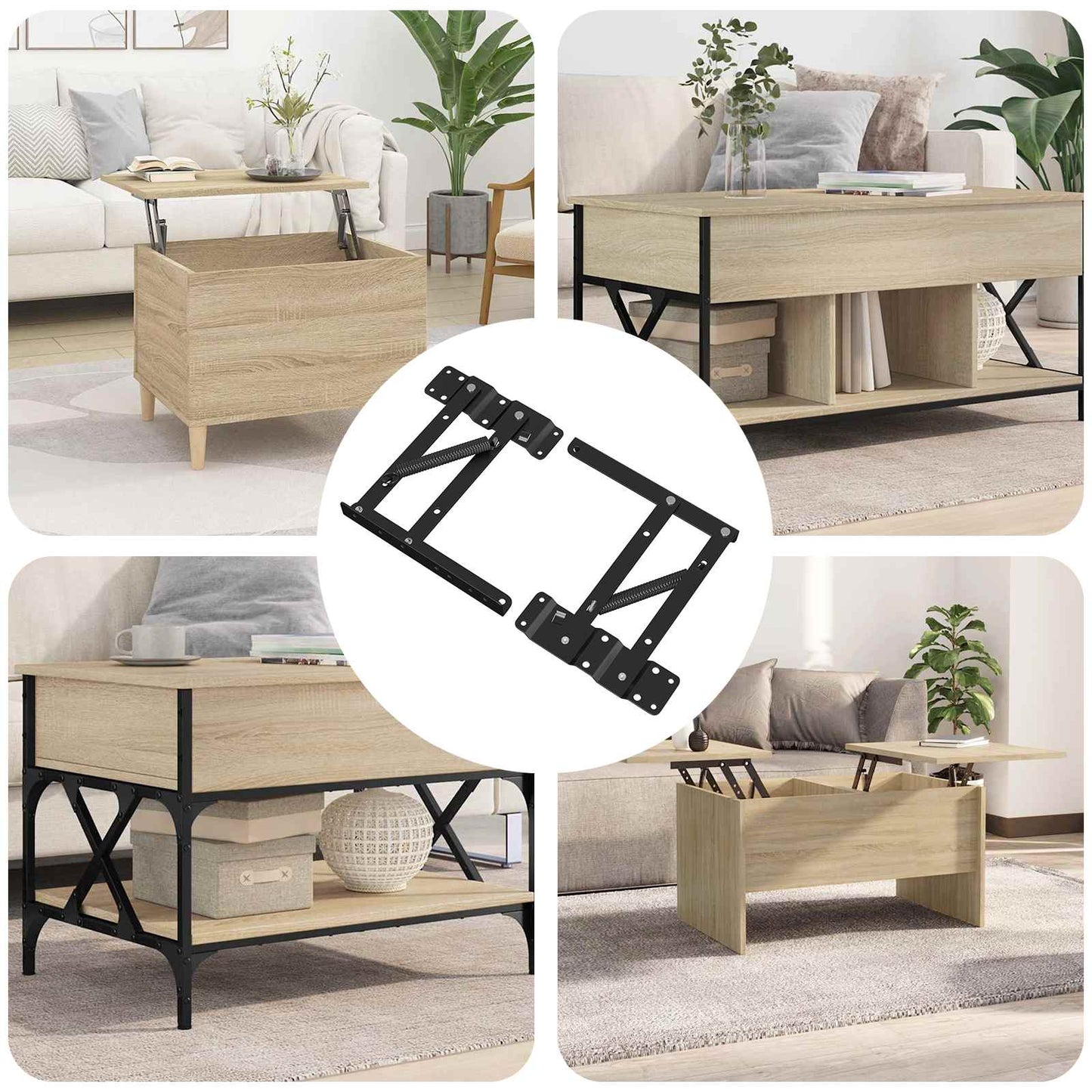 Ágyemelő mechanizmus 12 pcs Fekete 340 x 95 x 40 mm Vas