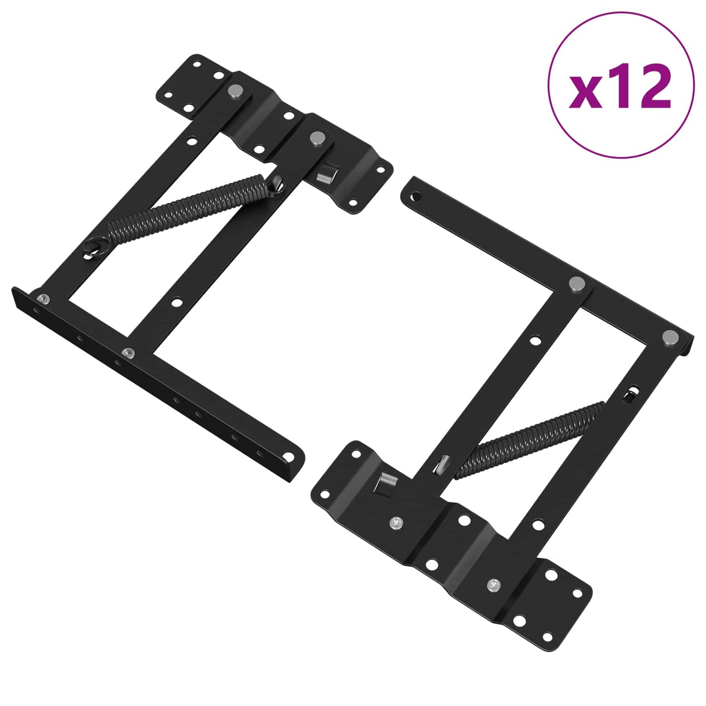 Ágyemelő mechanizmus 12 pcs Fekete 340 x 95 x 40 mm Vas