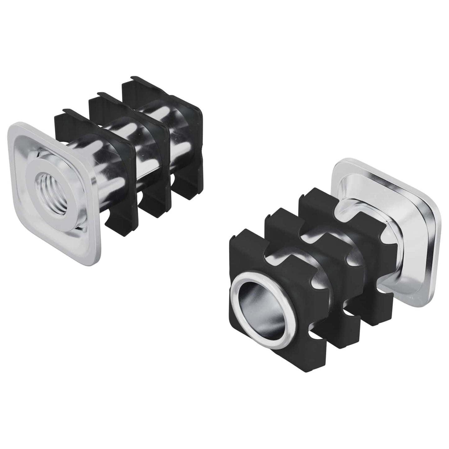 Menetes csőbetét 2 pcs Fekete és Ezüst 15,8 x 15,8 x 22,5 mm