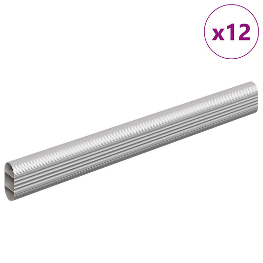 Szekrény rúd 12 db Ezüst 264 x 15 x 29 mm Alumínium ötvözet