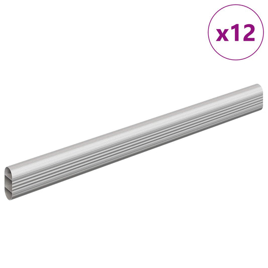 Szekrény rúd 12 db Ezüst 316 x 15 x 29 mm Alumínium ötvözet